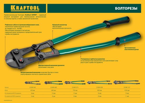 Болторез Kraftool ″Kayman″, губки - хромомолибденовая сталь, 450 мм  картинка